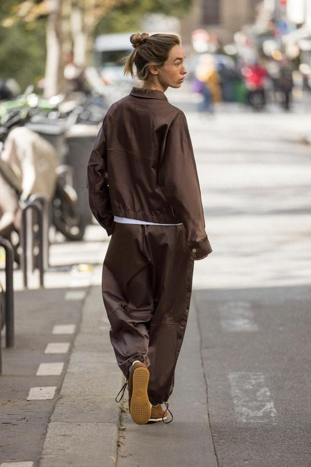 ZARA ШИРОКИЕ БРЮКИ ИЗ АТЛАСА, КОРИЧНЕВЫЙ