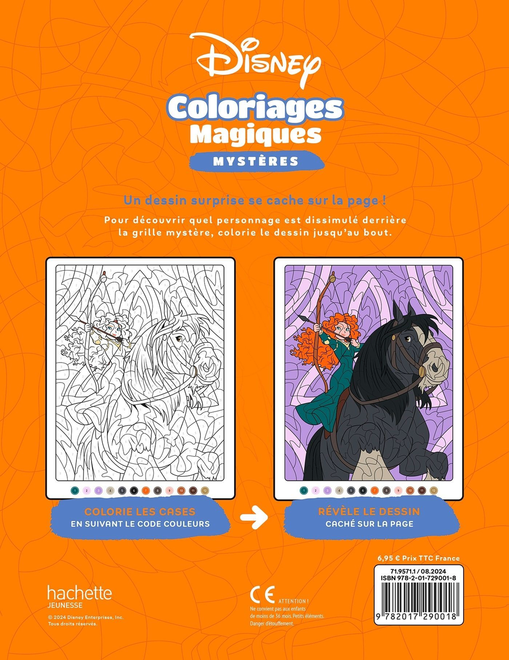 DISNEY Coloriages Magiques Mysteres - Волшебная книга-раскраска, Тайны - Герои и лошади / 9782017290018