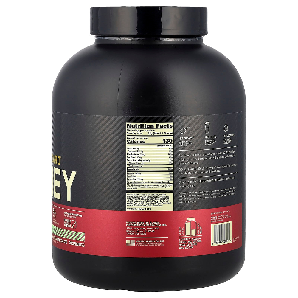 Optimum Nutrition, Gold Standard 100% Whey, шоколад и мята, 2,24 кг (4,94 фунта)