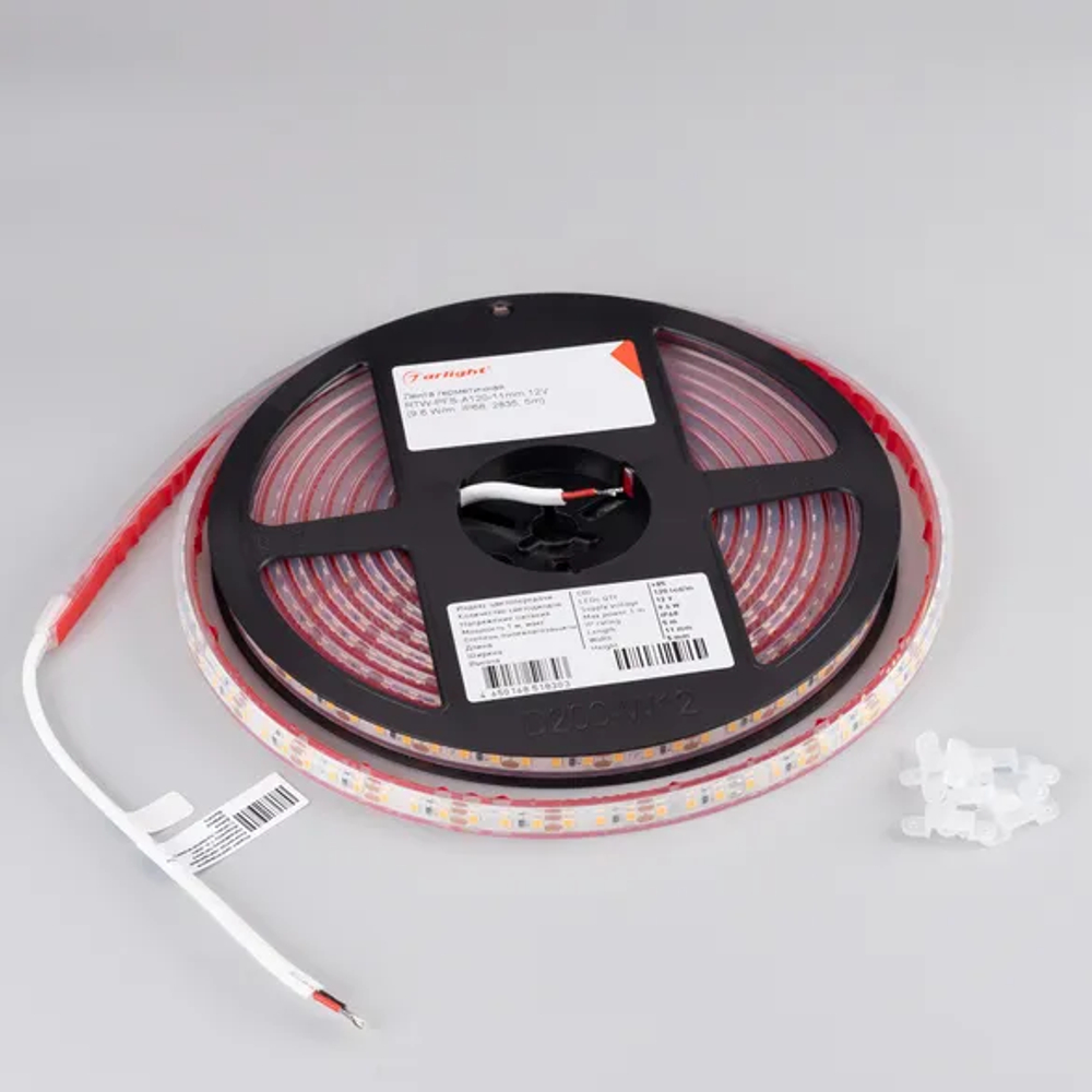 Светодиодная лента герметичная RTW-PFS-A120-11mm 12V Warm3000 (9.6 W/m, IP68, 2835, 5m) (Arlight, -) 033901