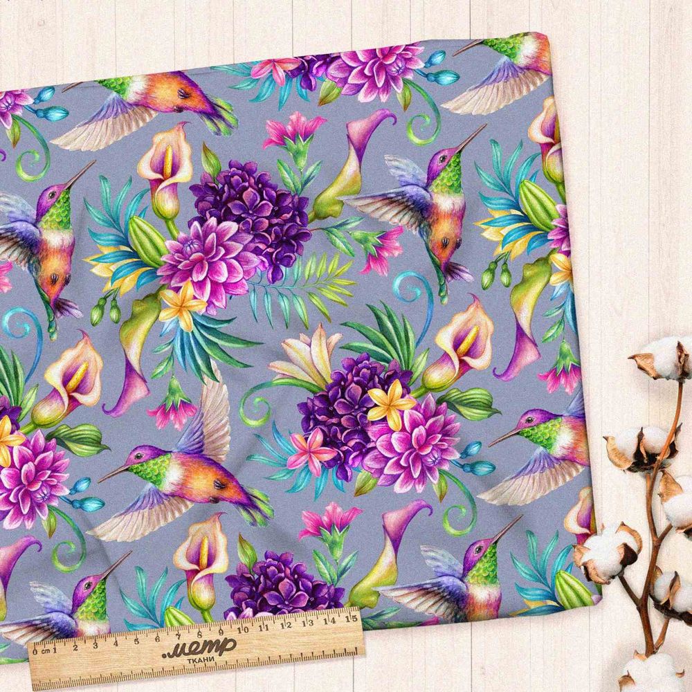 Ткань таффета калибри на бутонах