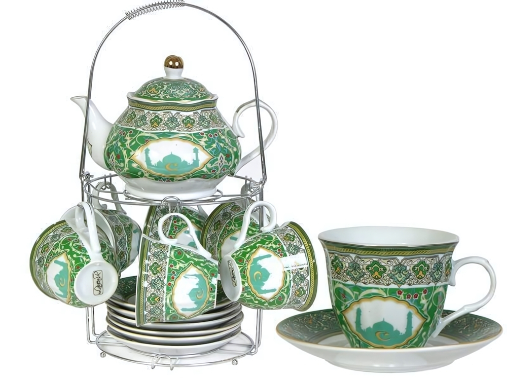 Чайный набор 13 предметов 230мл на подставке "Восточный" (50912)