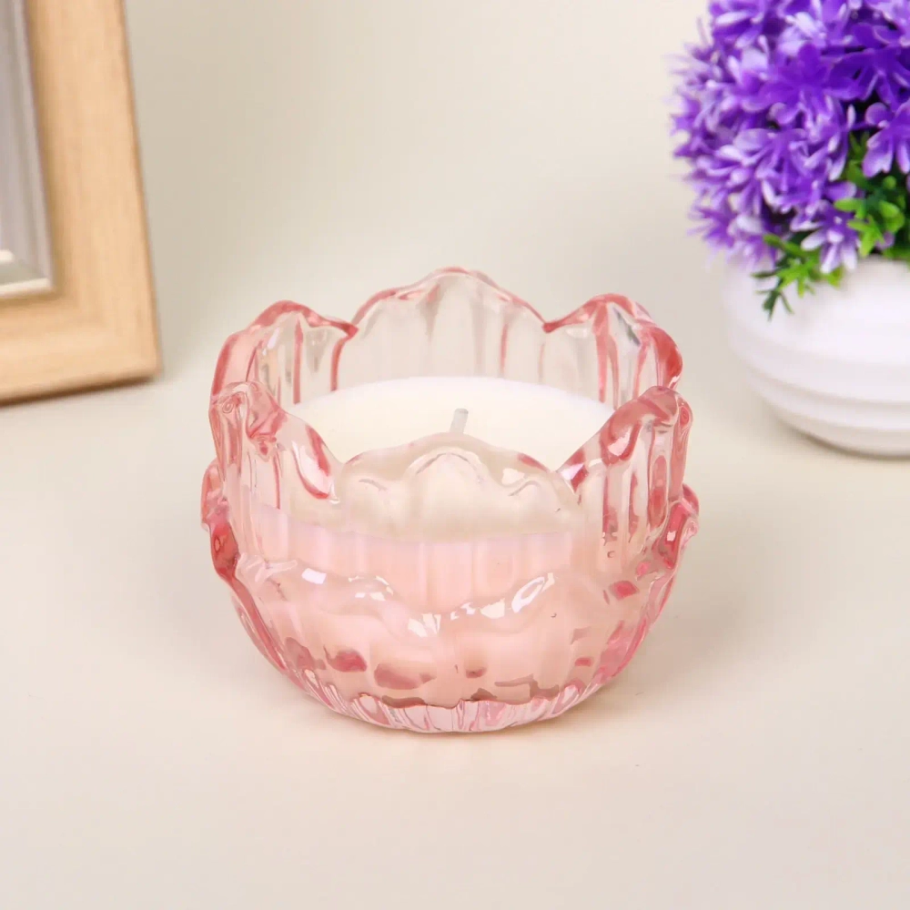 Свеча в стакане «Пламя» 8,3*6 см, Розовый