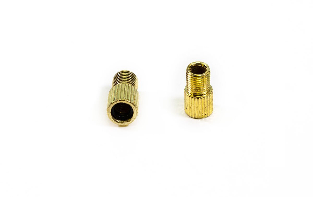 Переходник BEE PUMP, с Presta на автомобильный ниппель (FV-AV), сталь, золотистый (10/150)
