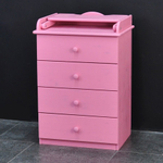 Комод, 60х44х88, Алиса, пеленальный, с ящиками, для одежды и игрушек, деревянный, натуральный розовый, Dipriz