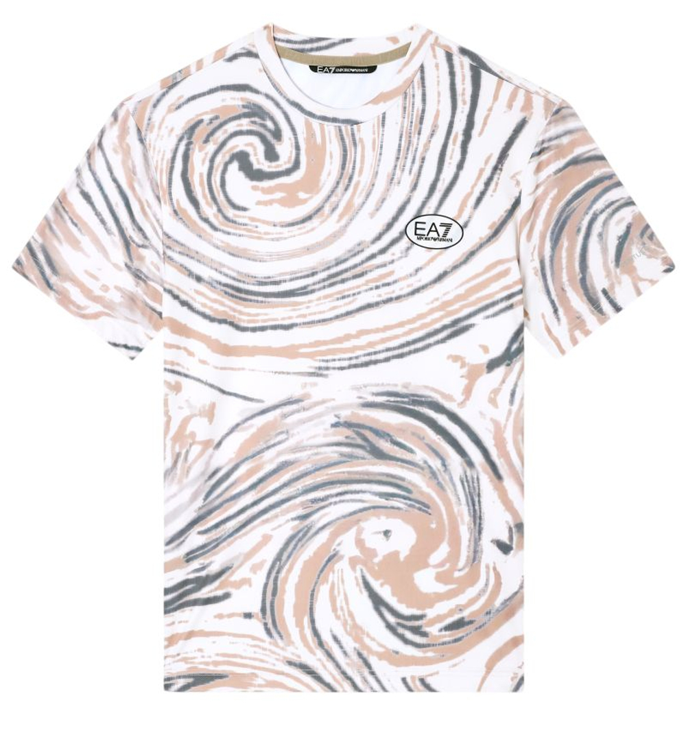 Мужская теннисная футболка EA7 Tennis Pro In Ventus7 - fancy beige