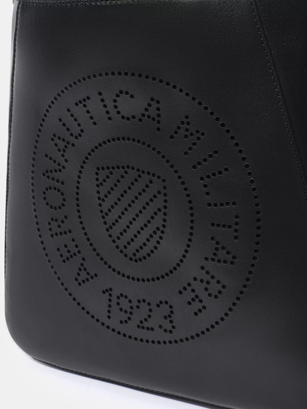 Сумка жен. Aeronautica 1146 черный кожа перфорация