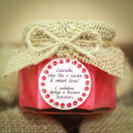 Бонбоньерка с крем-медом на свадьбу с мешковиной и бечевкой, 140 грамм