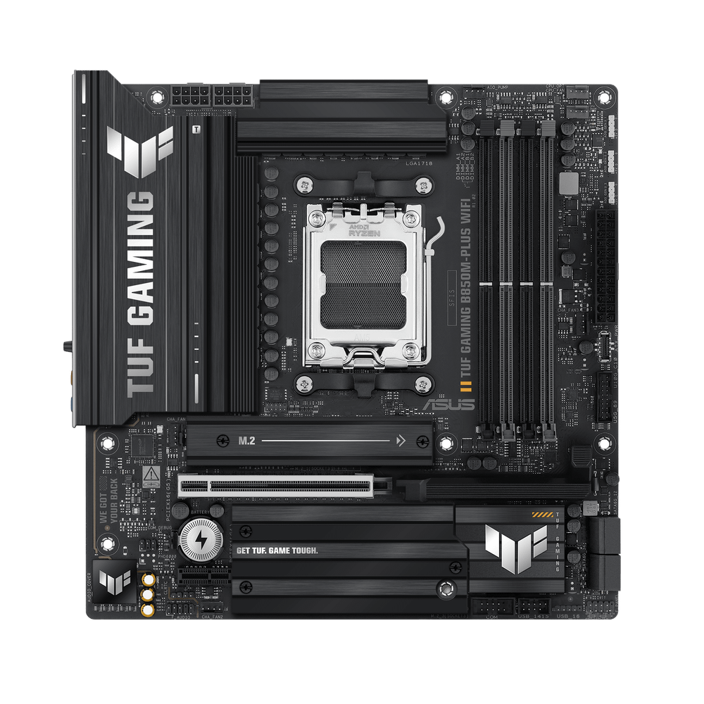 Материнская плата ASUS TUF GAMING B850M-PLUS WIFI AM5 4xDDR5 4xSATA 3xM.2 HDMI DP m-ATX