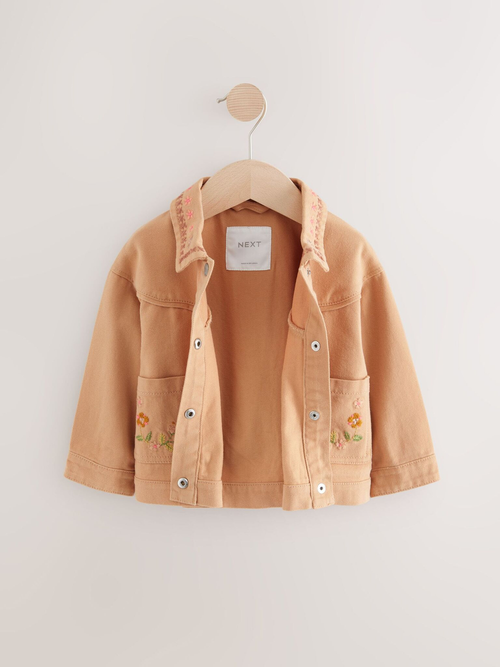 Куртка джинсовая с вышивкой для девочки Next E25-111, Кирпичный