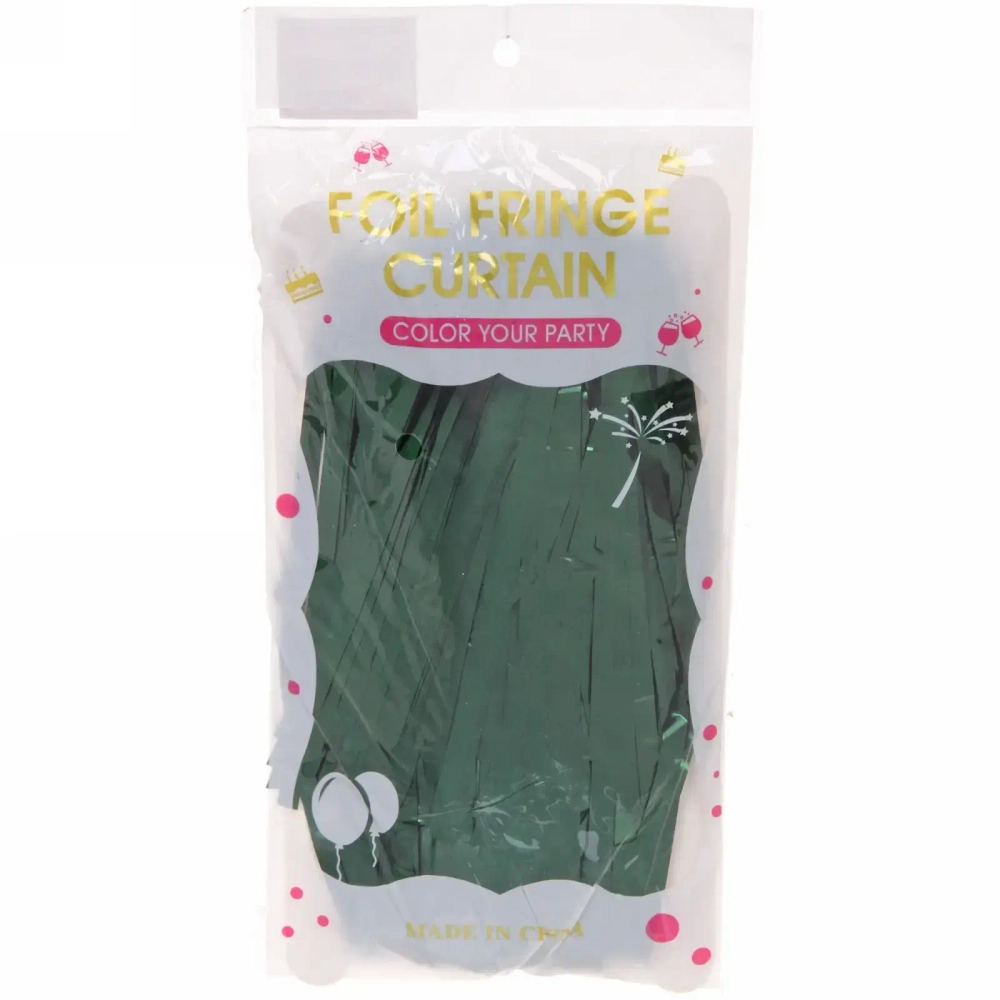 Занавес фольгированный «Дождь» ш1м, в2м (матовый), Изумруд