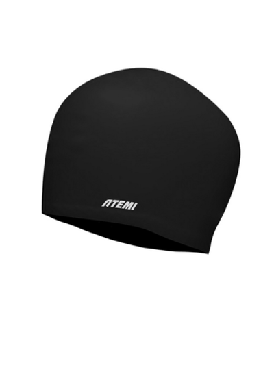 TLH1BK Шапочка для плавания ATEMI Long Hair Cap Deep Black, силикон