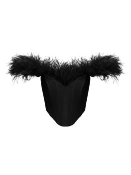 Корсетный топ с перьями