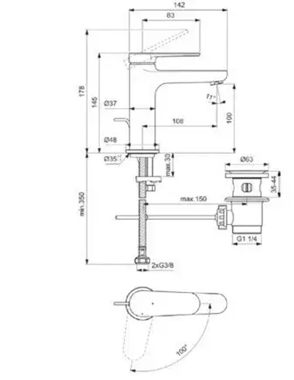 Смеситель для раковины CERAFINE O NUOVO BD769AA