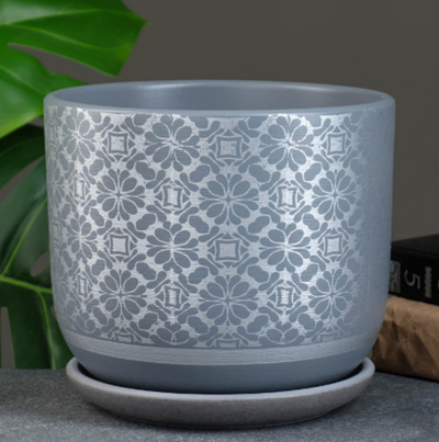 Горшок цветочный "Гипюр" серый, 2.79 л