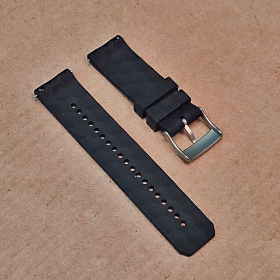 Ремешок Ranger 24 мм для Suunto 9 Baro, Suunto 7, Suunto Spartan Sport силиконовый быстросъемный (Черный, серебристая пряжка)