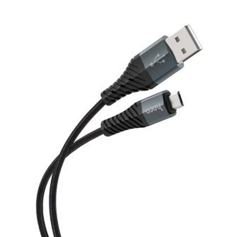Кабель HOCO X38 USB (m)-microUSB (m) 1.0м 2.4A ткань черный (1/30/300)