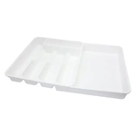 Лоток раздвижной для столовых приборов (белый/белый)