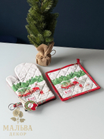 Прихватка-варежка "Рождественская открытка" 19x32см