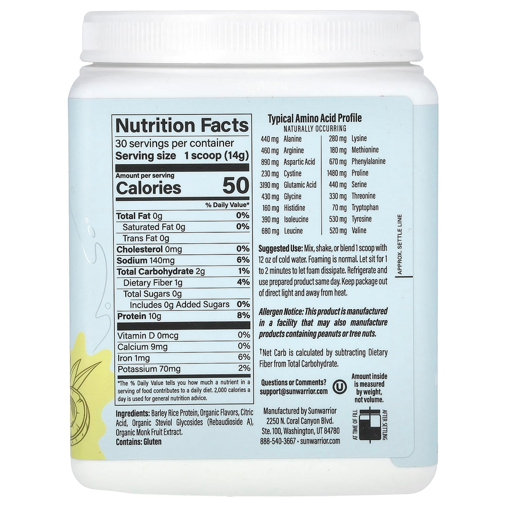 Sunwarrior, Clear Protein Refresh, ананас и кокос, 420 г (14,8 унции)