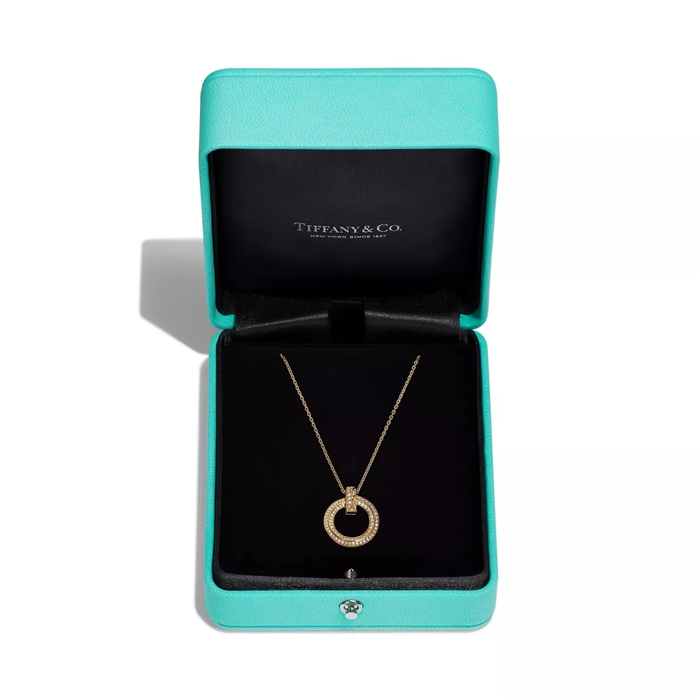 Подвеска из жёлтого золота 18k с бриллиантами, Tiffany. 💠 T1 Narrow Pendant