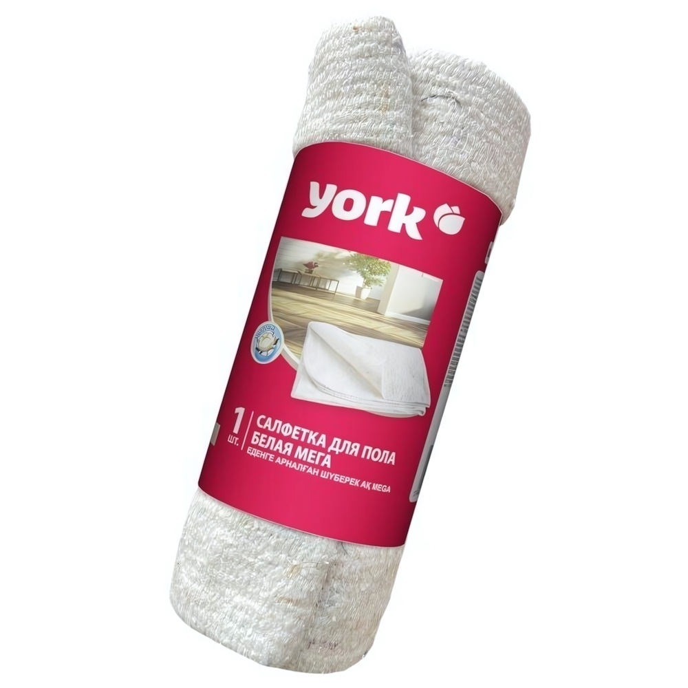 Салфетка для пола хлопковая белая в рулоне МЕГА YORK 260г/м2 (80х100 см)