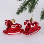 Елочные игрушки «Волшебная лошадка» 5*7 см (набор 2 шт), Красный
