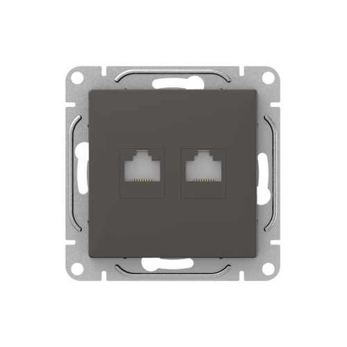 Механизм розетки RJ45 - 2шт, (cat6), мокко Эпика EKF