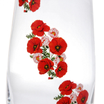 Ваза стеклянная 26см «Маки» 3 деколи D43267/01