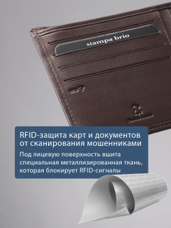 625 R - Портмоне с отделением на молнии и RFID защитой