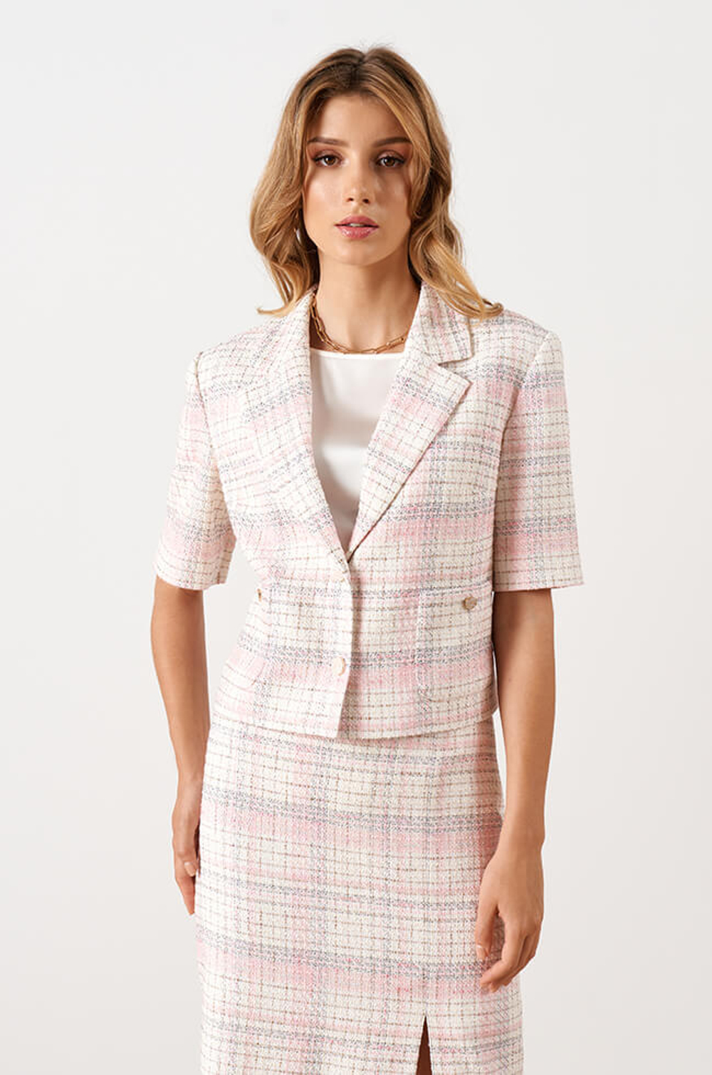 1885 Жакет женский (молочно-розовый)