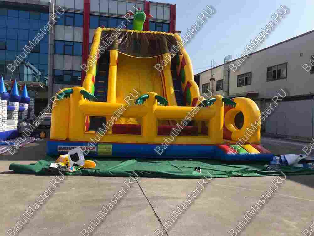 Коммерческий надувной батут-горка "Дракон" 16*8*11 м