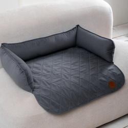 Диванный лежак из микровелюра, серый 90х60 Rachel WOW