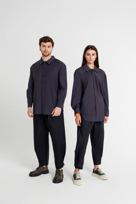 Рубашка-китель OVERSIZE, серая