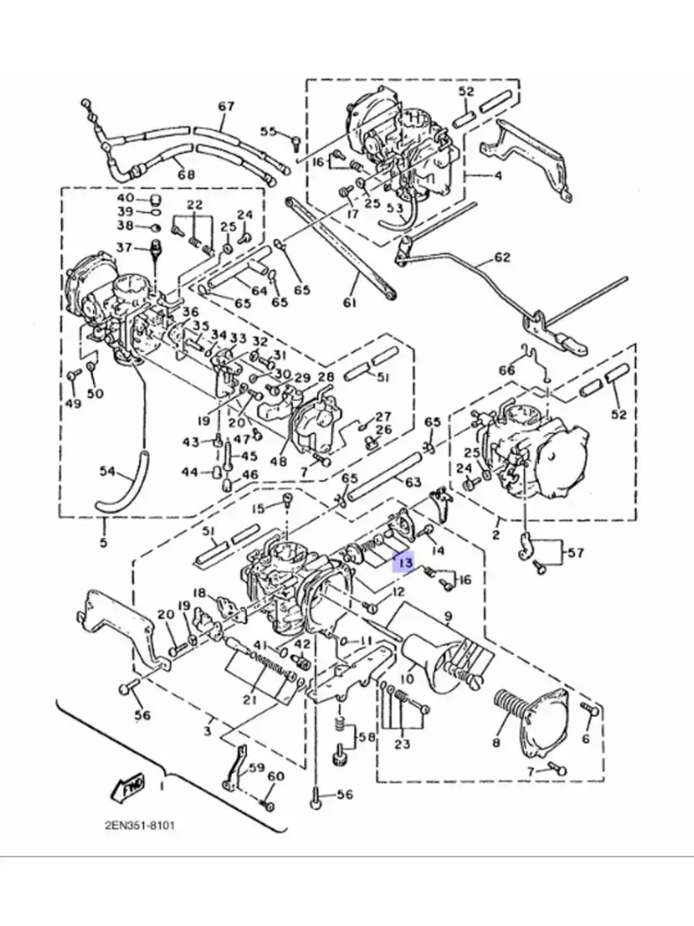 Комплект диафрагмы карбюратора 2EN1490H0000