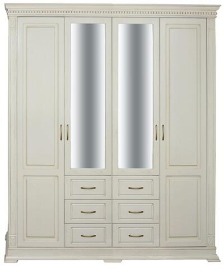 Шкаф для одежды 4д "Верди " П3.0487.1.01 (Сл. кость, Массив)