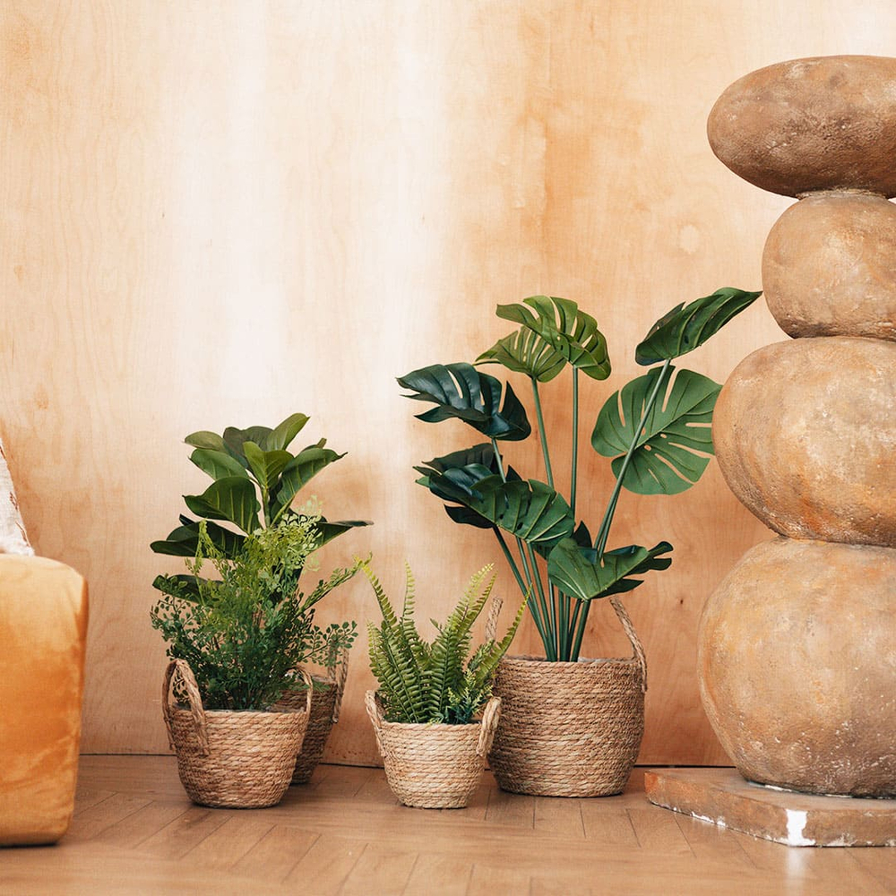 Кашпо плетеное "Сафари" с ручками, Д165 Ш165 В140, натуральный Lishan-07 XS