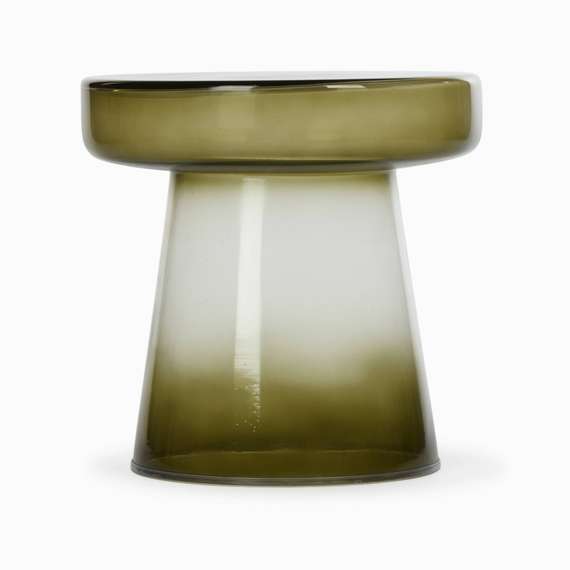 Кофейный стол Meliora Fade Ø37х40 см, прозрачное зеленое стекло