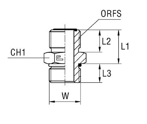 Соединение ORFS 9/16" UNF 1/2"