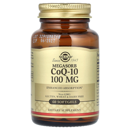 Solgar, Megasorb с коэнзимом Q-10, 100 мг, 60 капсул