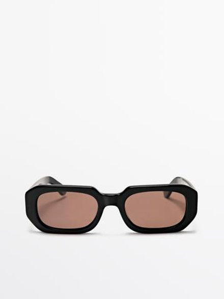 Massimo Dutti Солнцезащитные очки в квадратной оправе, черный