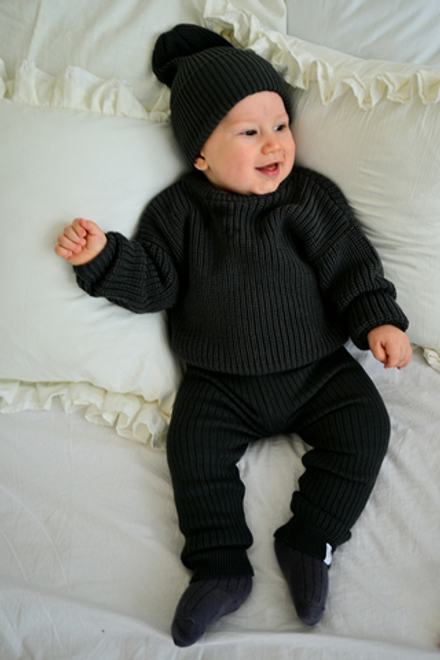 Брючки вязаные oversize графит