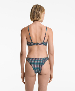 OYSHO Трёхцветные жаккардовые плавки-бикини средней длины с U-образным вырезом, зеленый