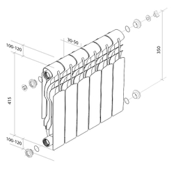 Радиатор ROYAL THERMO Revolution Bimetall 350 (12 секц.)