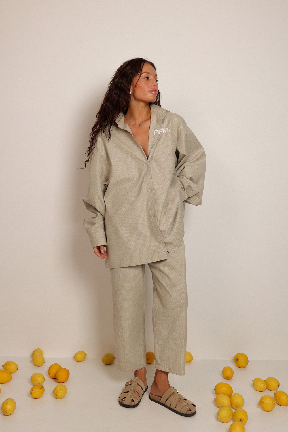 Брюки на резинке из хлопка