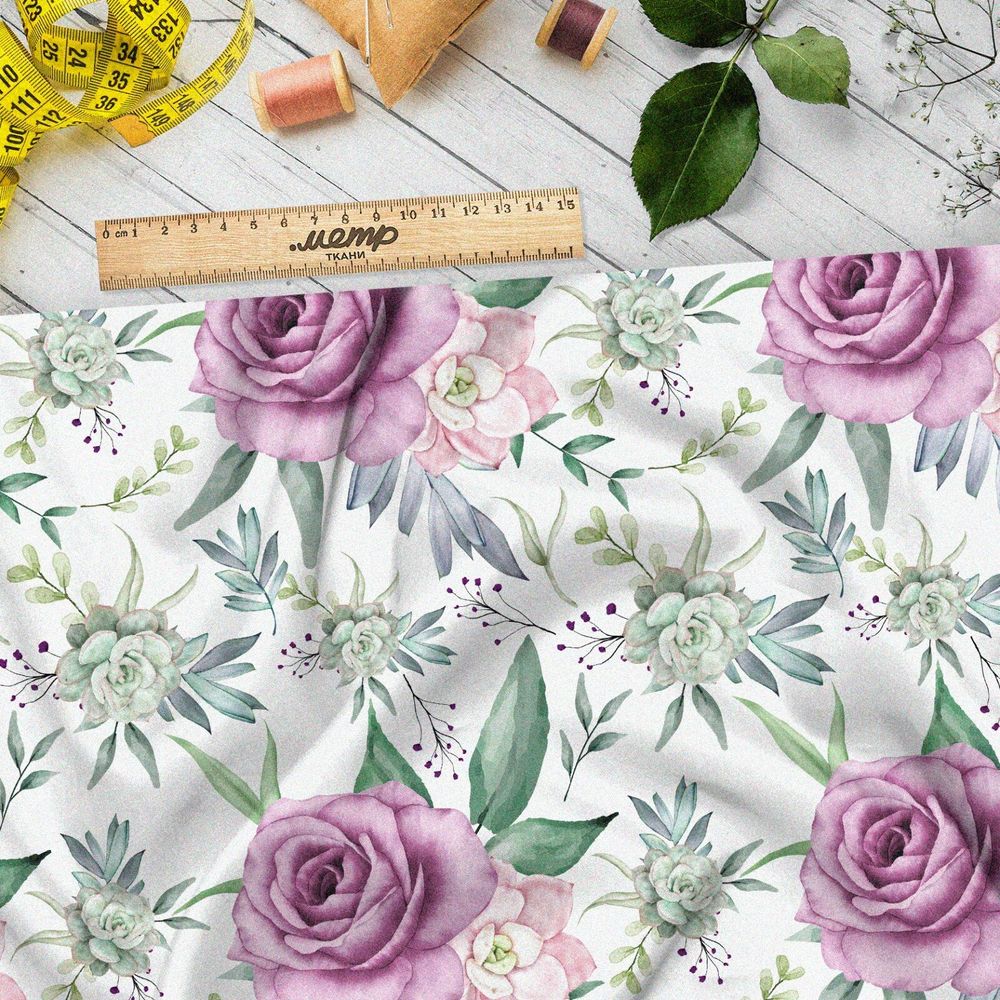 Ткань штапель цветочный купаж