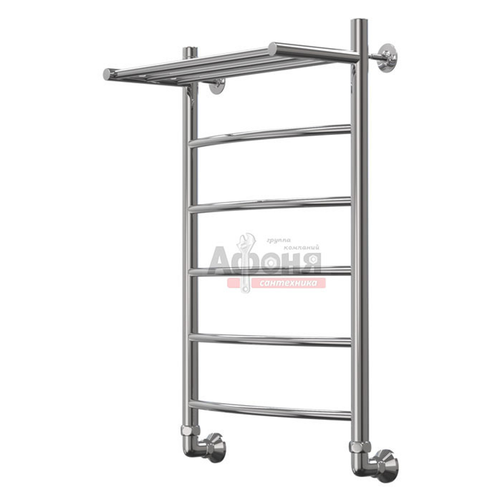Полотенцесушитель Классик 2 с полкой 50*80 ф1" 6 перекладин (К-нижнее, Дуга) 01934