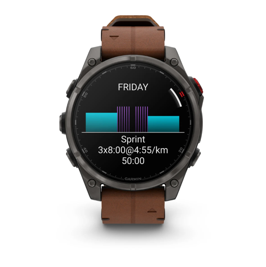 Умные часы Garmin Fenix 8 PRO, 47 мм, AMOLED, Sapphire, Carbon grey DLC titanium with Chestnut leather band