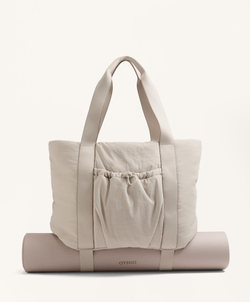 Oysho Сумка-шоппер с передним карманом, экрю