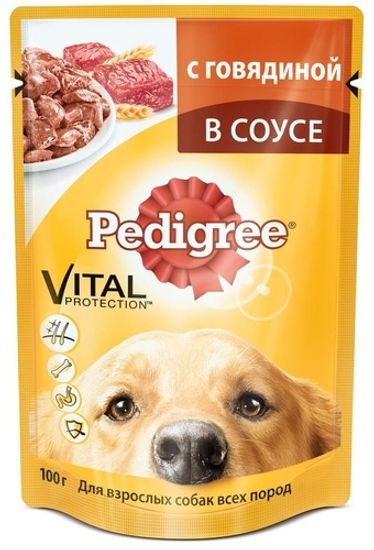 Pedigree пауч для взрослых собак с говядиной в соусе 85 г Pedigree пауч для взрослых собак с говядиной в соусе 85 г